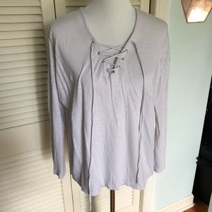 SunnySide Lace Up cotton thin tee